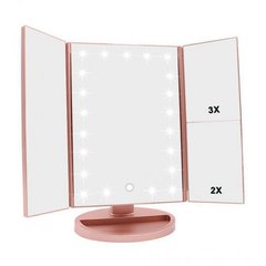 Зеркало с подсветкой 22 LED SuperStar mirror с боковыми зеркалам Pink