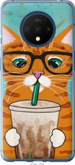 Чехол на OnePlus 7T Зеленоглазый кот в очках "4054u-1809-7105"