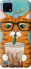 Чехол на Realme C21 Зеленоглазый кот в очках "4054u-2321-7105"