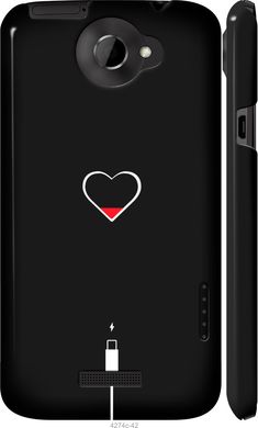 Чехол на HTC One X Подзарядка сердца "4274c-42-7105"
