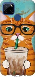 Чехол на Realme 7i Зеленоглазый кот в очках "4054u-2486-7105"