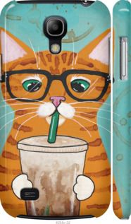 Чехол на Samsung Galaxy S4 mini Duos GT i9192 Зеленоглазый кот в очках "4054c-63-7105"