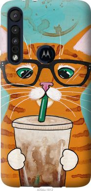 Чехол на Motorola One Macro Зеленоглазый кот в очках "4054u-1812-7105"