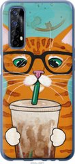 Чехол на Realme 7 Зеленоглазый кот в очках "4054u-2081-7105"