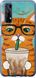 Чехол на Realme 7 Зеленоглазый кот в очках "4054u-2081-7105"