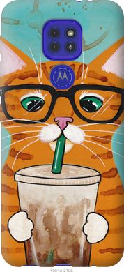 Чехол на Motorola G9 Play Зеленоглазый кот в очках "4054u-2105-7105"