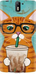 Чехол на OnePlus 1 Зеленоглазый кот в очках "4054u-379-7105"