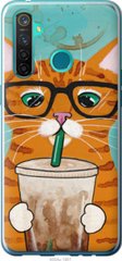 Чехол на Realme 5 Pro Зеленоглазый кот в очках "4054u-1861-7105"
