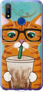 Чехол на Realme 3 Pro Зеленоглазый кот в очках "4054u-1863-7105"
