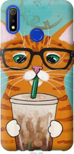 Чехол на Realme 3 Зеленоглазый кот в очках "4054u-1869-7105"