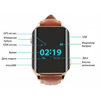 Умные смарт часы с GPS и пульсометром Smart Watch А16-S Золотой