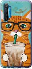 Чехол на Realme XT Зеленоглазый кот в очках "4054u-1868-7105"
