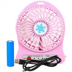 Переносной портативный вентилятор Ручной и Настольный UTM Розовый