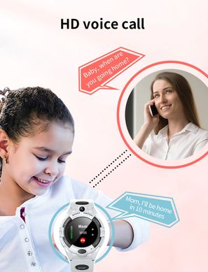 Детские часы-телефон Smart Baby Watch i10 с 4G, GPS, WiFi, кнопкой SOS, камерой, измерением пульса и кислорода в крови Белый