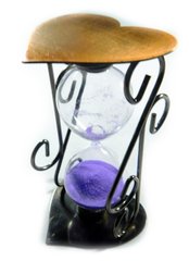 Песочные часы металлические Сердечко Фиолетовые (маленькие) (SKD-0376)