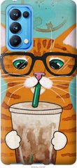 Чехол на Oppo Reno5 Pro Зеленоглазый кот в очках "4054u-2239-7105"