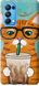 Чехол на Oppo Reno5 Pro Зеленоглазый кот в очках "4054u-2239-7105"