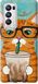 Чехол на Oppo Reno5 Pro Plus Зеленоглазый кот в очках "4054u-2243-7105"