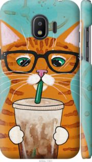 Чехол на Samsung Galaxy J2 2018 Зеленоглазый кот в очках "4054c-1351-7105"