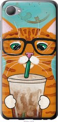 Чехол на HTC Desire 12 Зеленоглазый кот в очках "4054u-1476-7105"