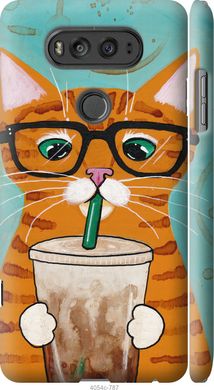Чехол на LG V20 Зеленоглазый кот в очках "4054c-787-7105"