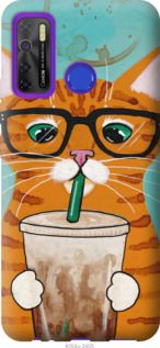 Чехол на Tecno Camon 15 Зеленоглазый кот в очках "4054u-2405-7105"