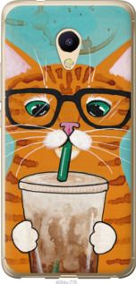 Чехол на Meizu M5s Зеленоглазый кот в очках "4054u-776-7105"