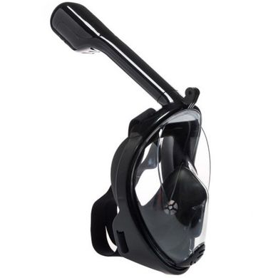 Полнолицевая панорамная маска для плавания Free Breath (L/XL) Черная с креплением для камеры