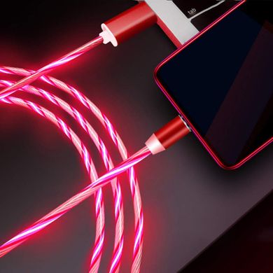Магнитный светящийся кабель синхронизации Luminous для IOS Android Type-C 1 3 в 1 Красный