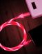 Магнитный светящийся кабель синхронизации Luminous для IOS Android Type-C 1 3 в 1 Красный
