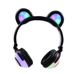 Наушники LINX Bear Ear Headphone Наушники с медвежьими ушками LED подсветка 350 mAh Черный