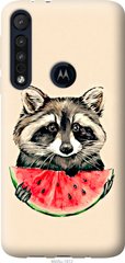 Чехол на Motorola One Macro Енотик с арбузом "4605u-1812-7105"