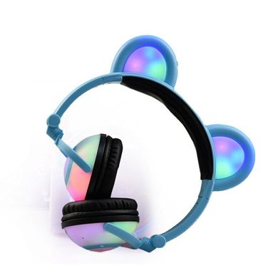 Наушники LINX Bear Ear Headphone Наушники с медвежьими ушками LED подсветка 350 mAh Голубой