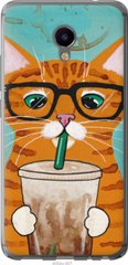 Чехол на Meizu M3e Зеленоглазый кот в очках "4054u-607-7105"