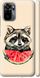 Чехол на Xiaomi Redmi Note 10 Енотик с арбузом "4605c-2277-7105"