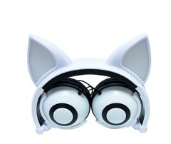 Навушники LINX Bear Ear Headphone навушники з вушками Лисички LED Білий
