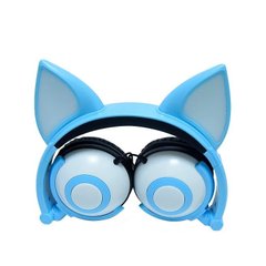 Навушники LINX Bear Ear Headphone навушники з вушками Лисички LED Блакитний