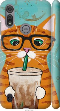 Чехол на Motorola E6i Зеленоглазый кот в очках "4054c-2355-7105"