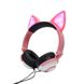 Навушники LINX Bear Ear Headphone навушники з вушками Лисички LED Рожевий