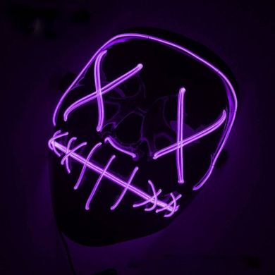 Неоновая маска Purge Mask Судная ночь Фиолетовая