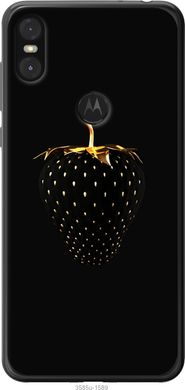Чехол на Motorola One Черная клубника "3585u-1589-7105"