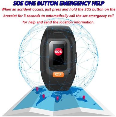 GPS-трекер для пожилых людей Smart Band S3M с пульсометром, двухсторонним голосовым вызовом, сигналом SOS в одно нажатие Черный