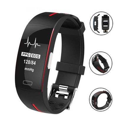 Фитнес браслет Smart Band P3 Тонометр + ЭКГ + PPG Черно-красный