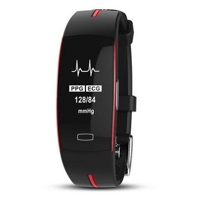 Фитнес браслет Smart Band P3 Тонометр + ЭКГ + PPG Черно-красный