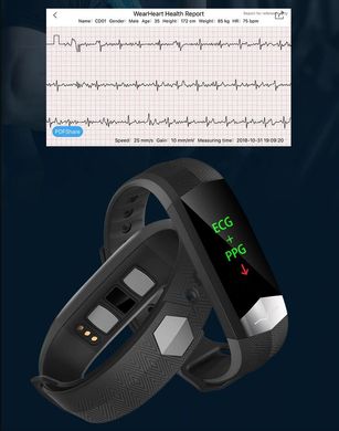 Фитнес браслет Smart Band CD01 Тонометр + ЭКГ + PPG Черный (Color Screen)