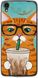 Чехол на Alcatel One Touch Idol 3 5.5 Зеленоглазый кот в очках "4054u-321-7105"