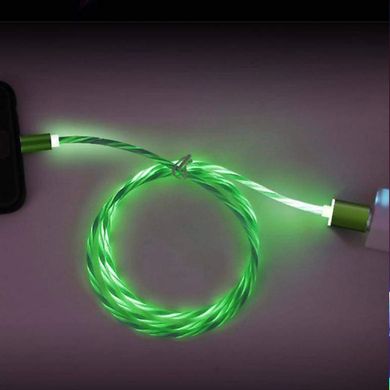 Магнитный светящийся кабель синхронизации Luminous для IOS Android Type-C 1 3 в 1 Зеленый