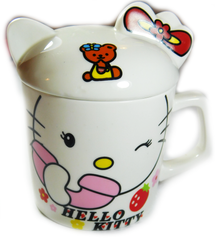 Кружка с крышечкой Hello Kitty (SKD-0522)
