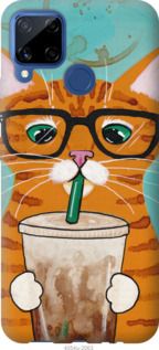 Чехол на Realme C15 Зеленоглазый кот в очках "4054u-2063-7105"