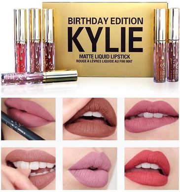 Набор матовых жидких помад Kylie Birthday Edition из 6 штук!